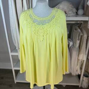 Elegant Yellow Lace Blouse